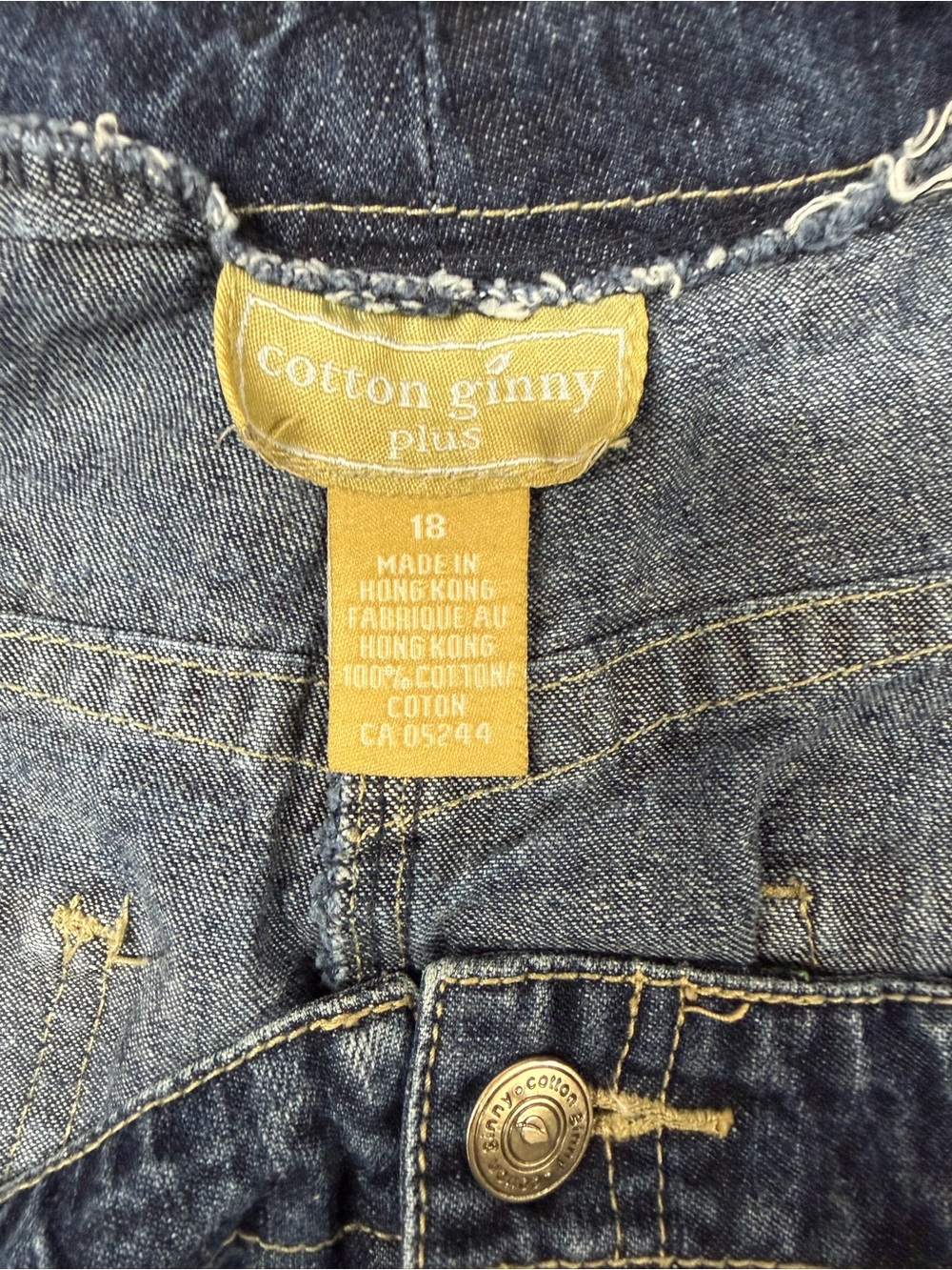 Vintage Cotton Ginny Denim Skirt Medium Wash A-Line Front Slit 1868 - Picture 4 of 5